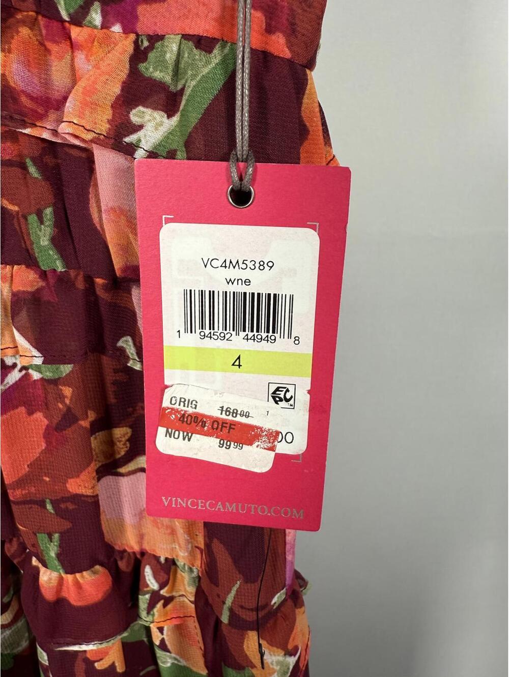 NWT Vince Camuto Floral Ruffle Maxi Dress Size 4 - Picture 6 of 7